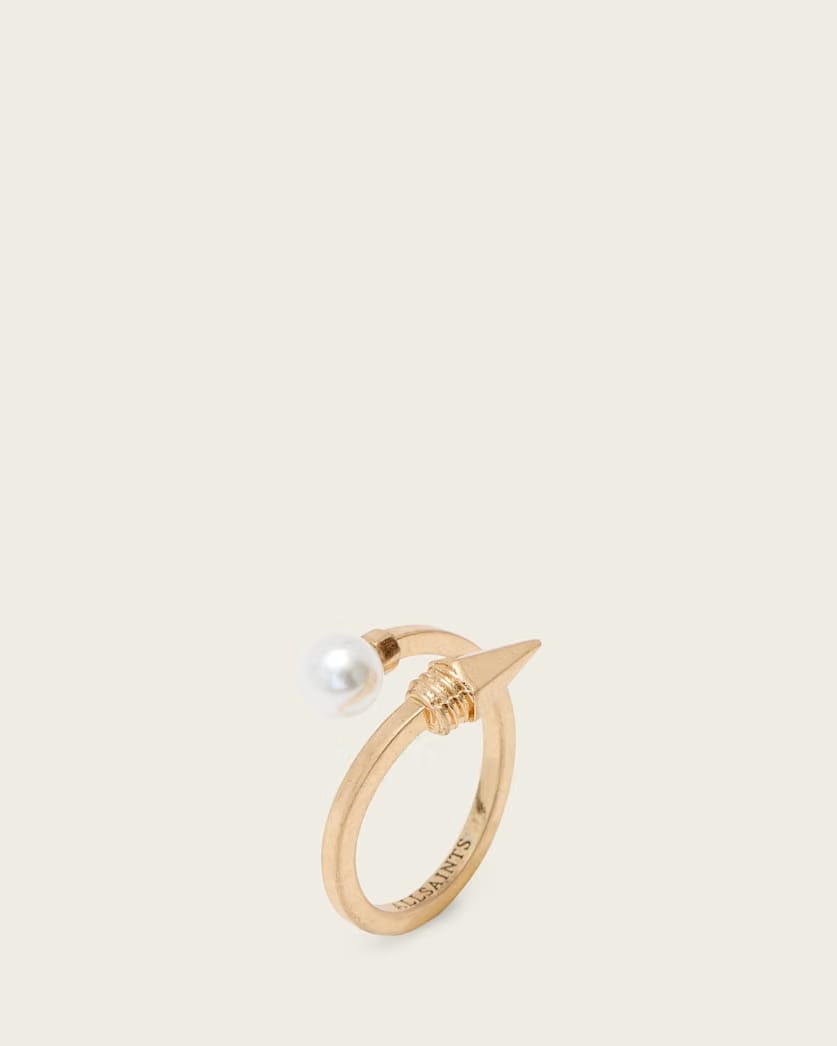 AllSaints Hazel Pearl Ring Women's Warm Brass Women's