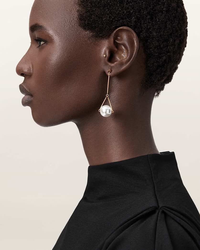 AllSaints Hazel Drop Earrings Women's Warm Brass Women's
