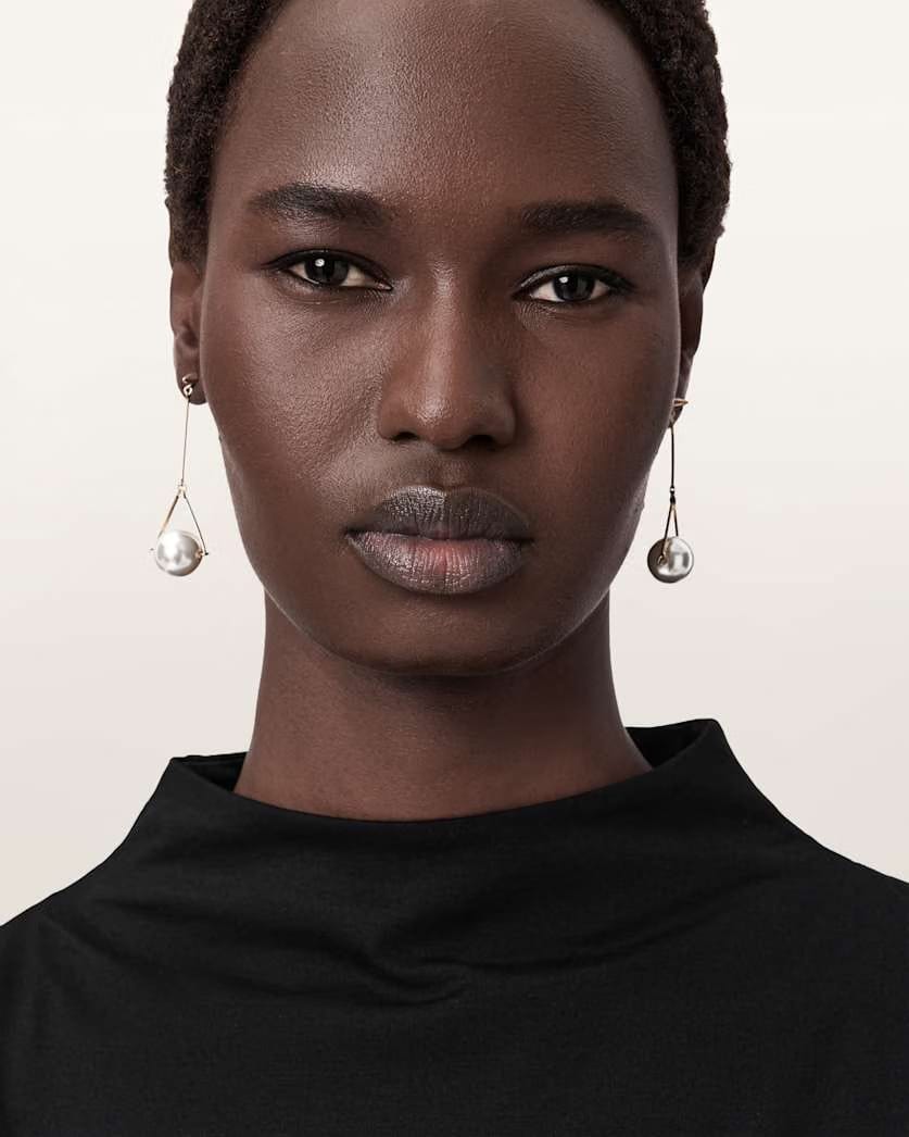 AllSaints Hazel Drop Earrings Women's Warm Brass Women's