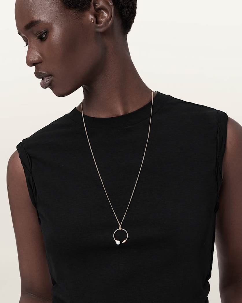 AllSaints Hazel Chain Necklace Women's Warm Brass Women's