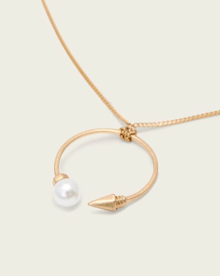 AllSaints Hazel Chain Necklace Women's Warm Brass Women's