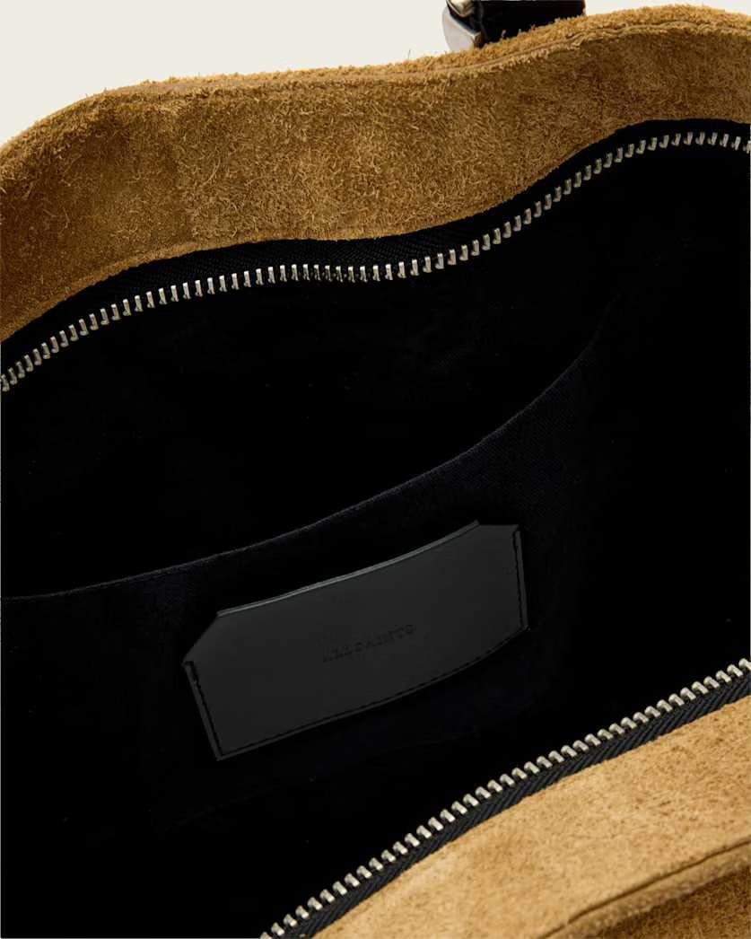 AllSaints Haven Suede Tote Bag Biscuit Brown