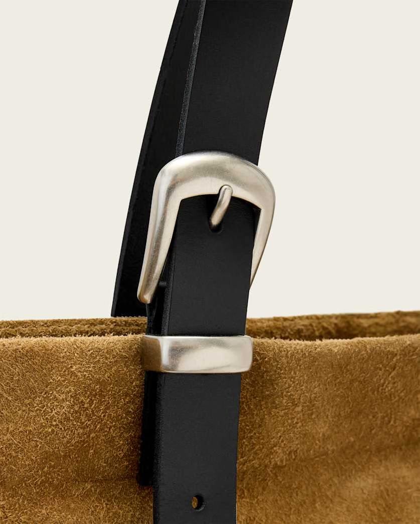 AllSaints Haven Suede Tote Bag Biscuit Brown