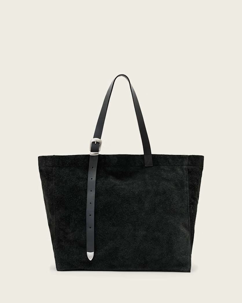 AllSaints Haven Suede Tote Bag Black