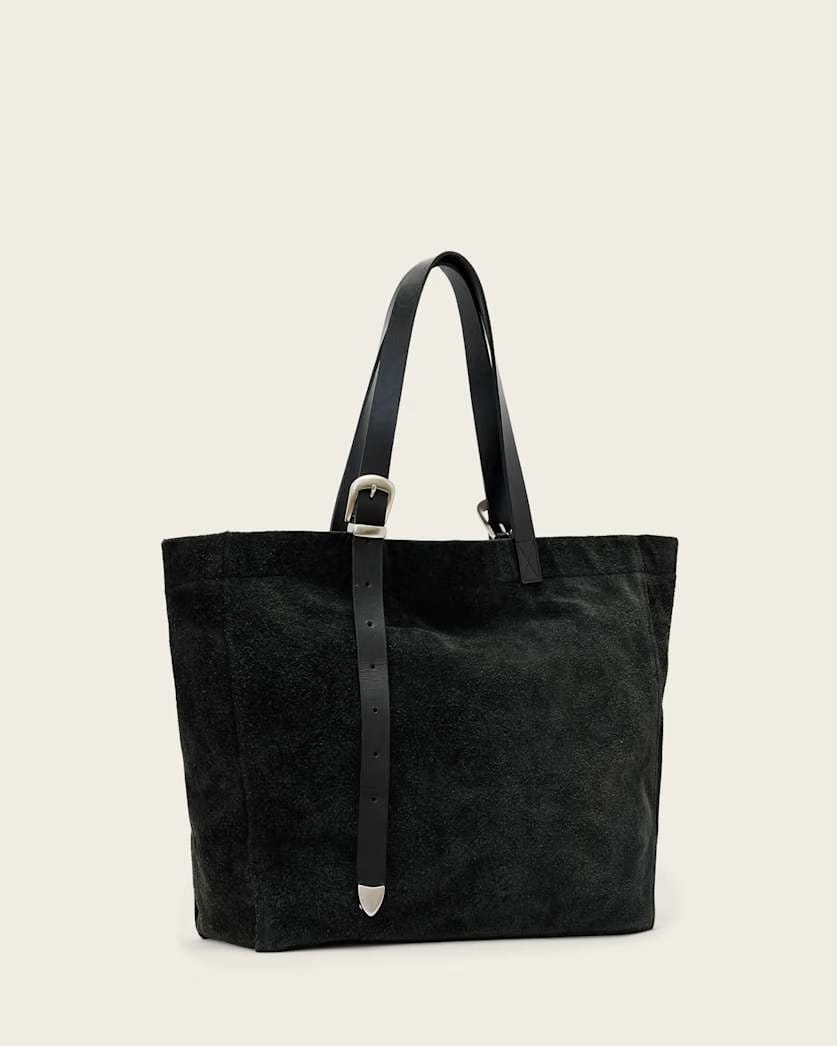 AllSaints Haven Suede Tote Bag Black