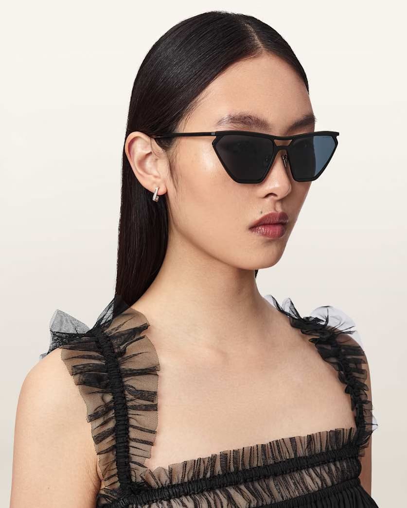 AllSaints Hali Cat Eye Sunglasses Women's Matte Black Women's