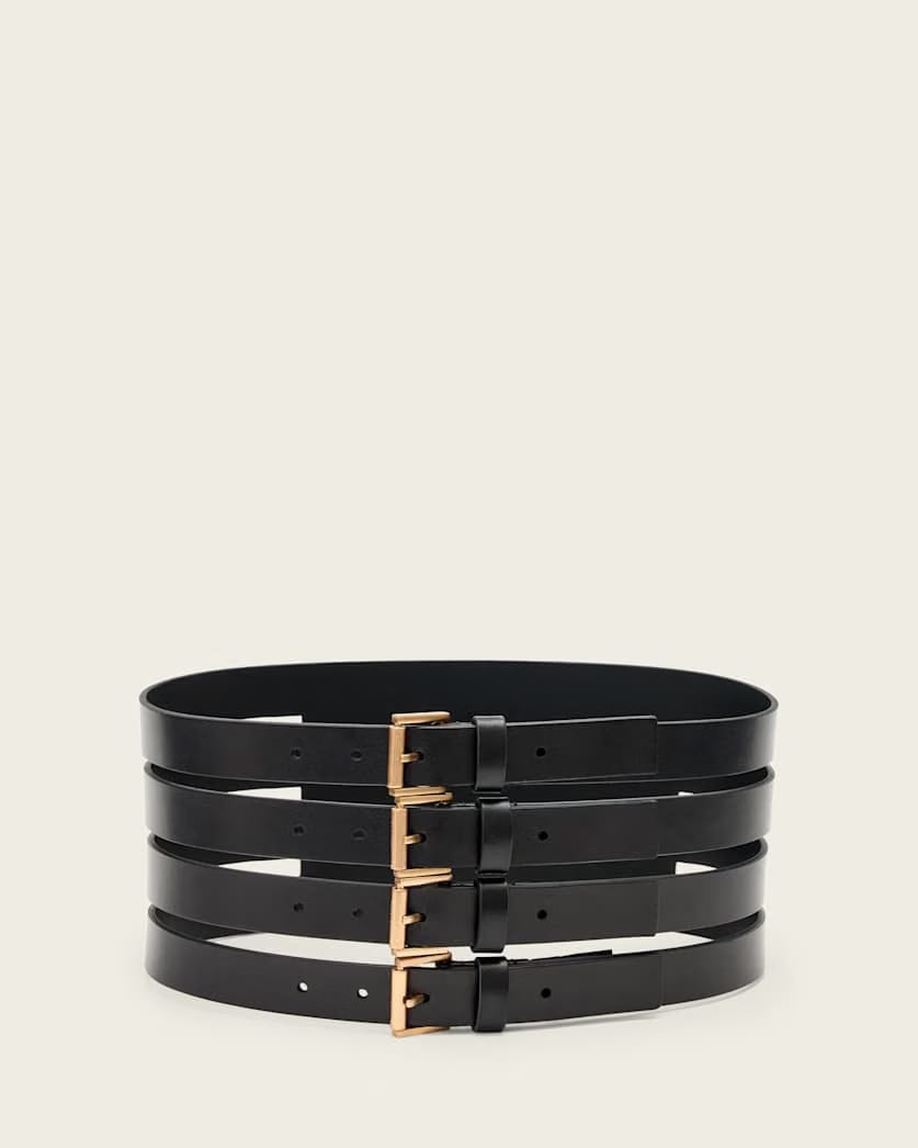 AllSaints Gwen Leather Corset Belt Women's Black Women's