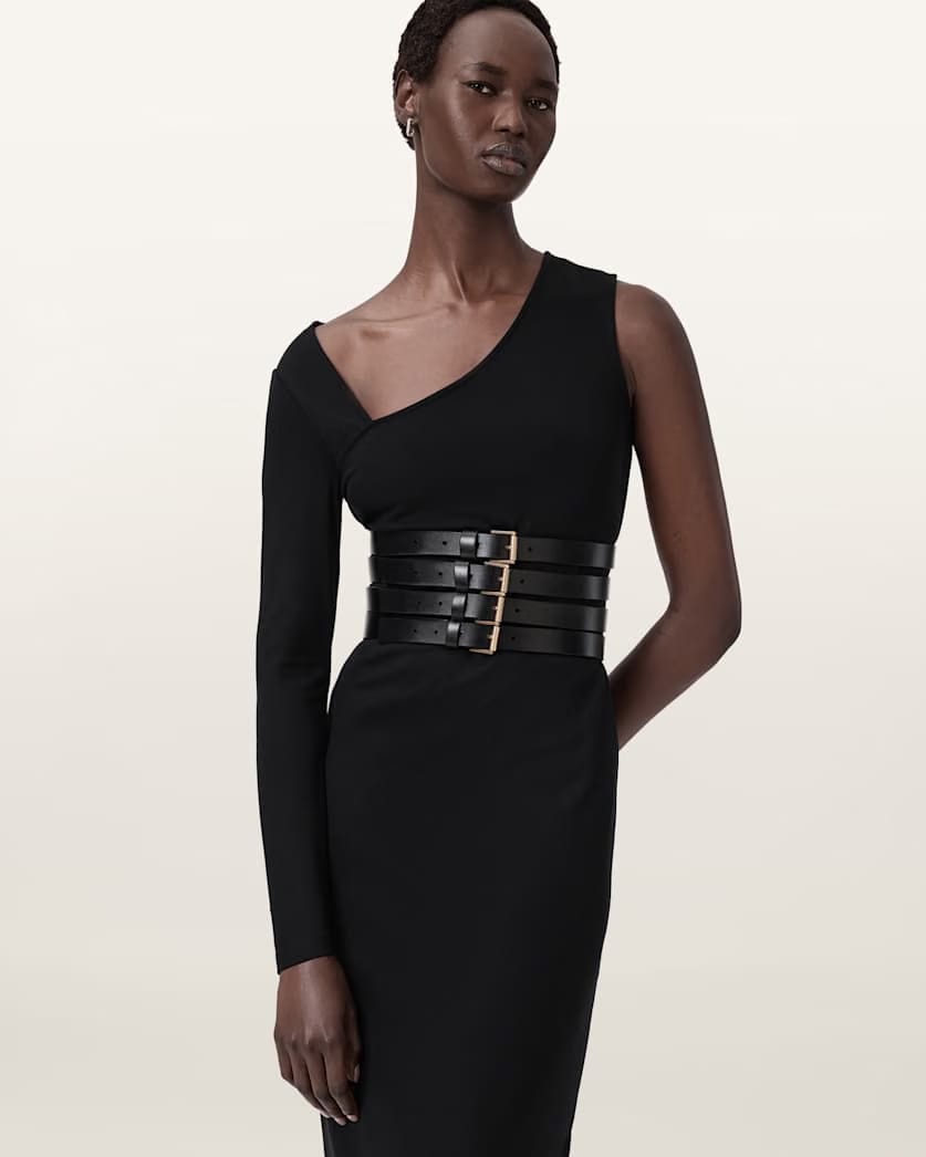 AllSaints Gwen Leather Corset Belt Women's Black Women's
