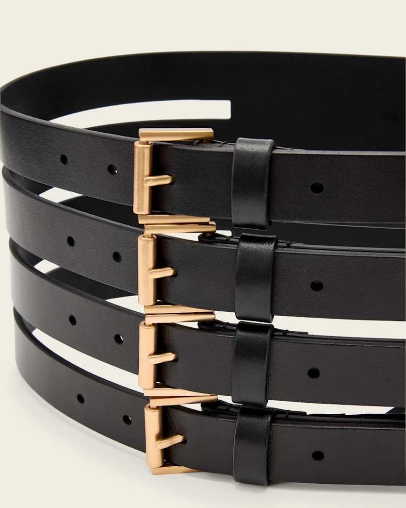 AllSaints Gwen Leather Corset Belt Women's Black Women's
