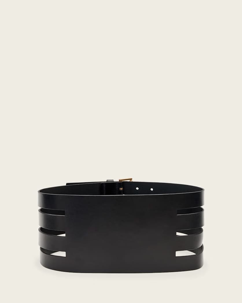 AllSaints Gwen Leather Corset Belt Women's Black Women's