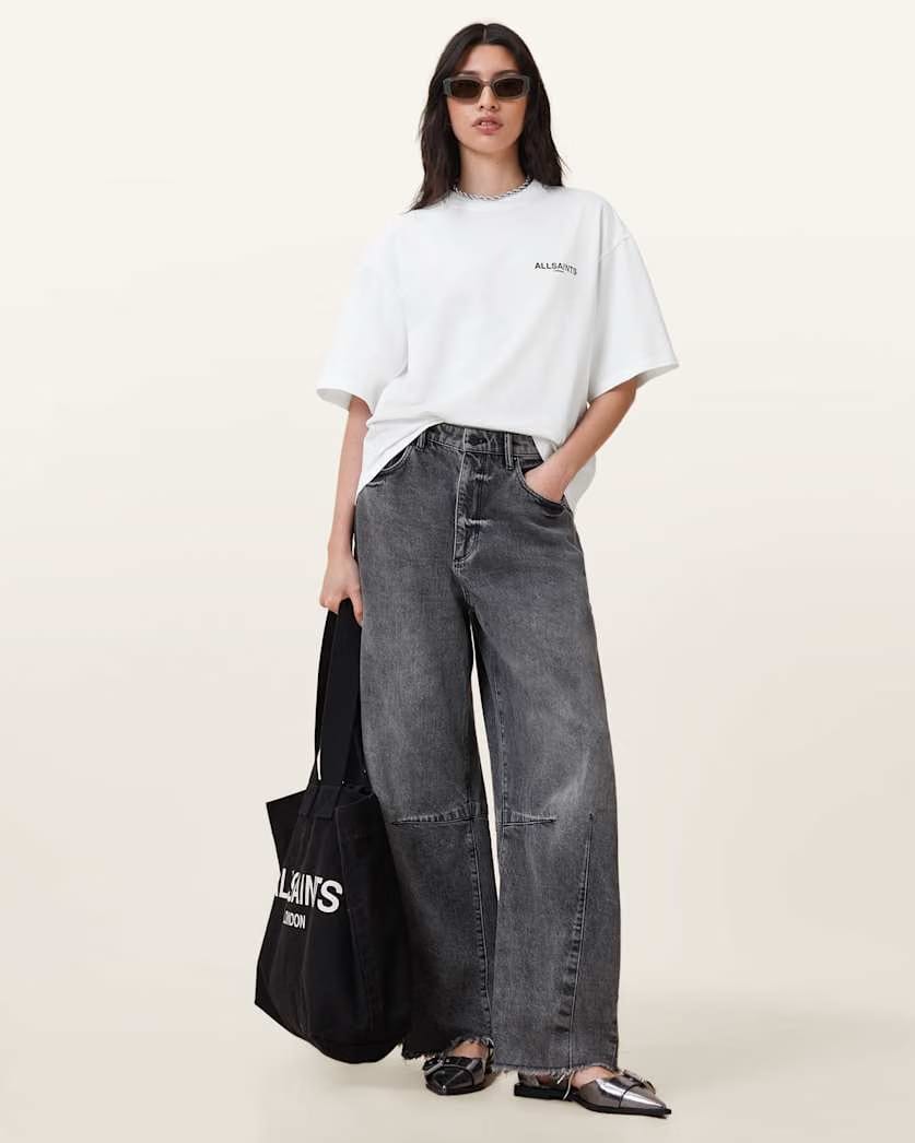 AllSaints Guardian Amelie Oversized T Shirt Women's White Women's