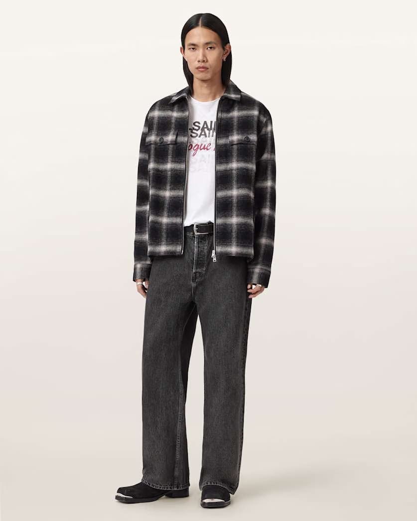 AllSaints Graphite Graphic T Shirt Optic White