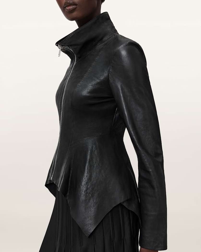 AllSaints Grace Leather Biker Jacket Women's Black Women's