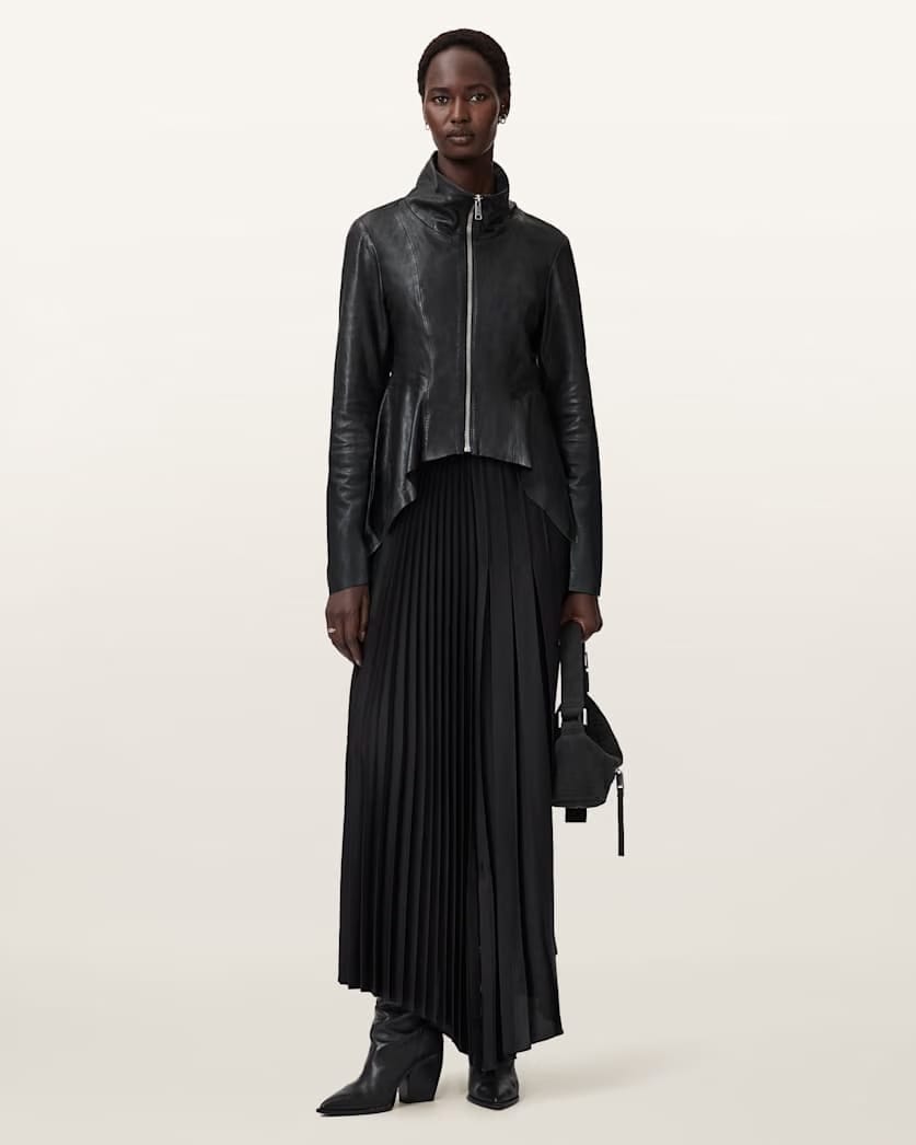 AllSaints Grace Leather Biker Jacket Women's Black Women's