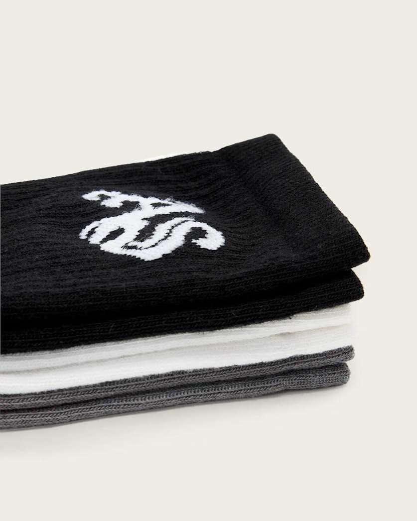 Allsaints Gothic 3 Pack Socks Metal Grey