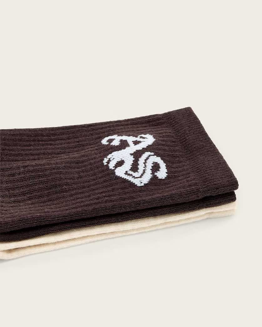 Allsaints Gothic 2 Pack Socks Women's Cream/Bottle Brown Women's