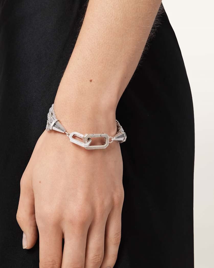 AllSaints Gina Fringe Bracelet Women's Warm Silver Women's