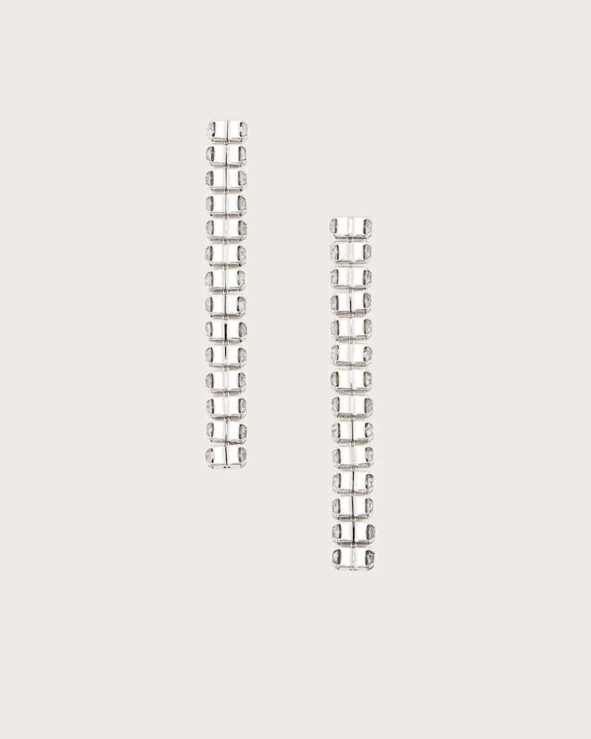 AllSaints Gia Crystal Drop Earrings Women's Warm Silver Women's