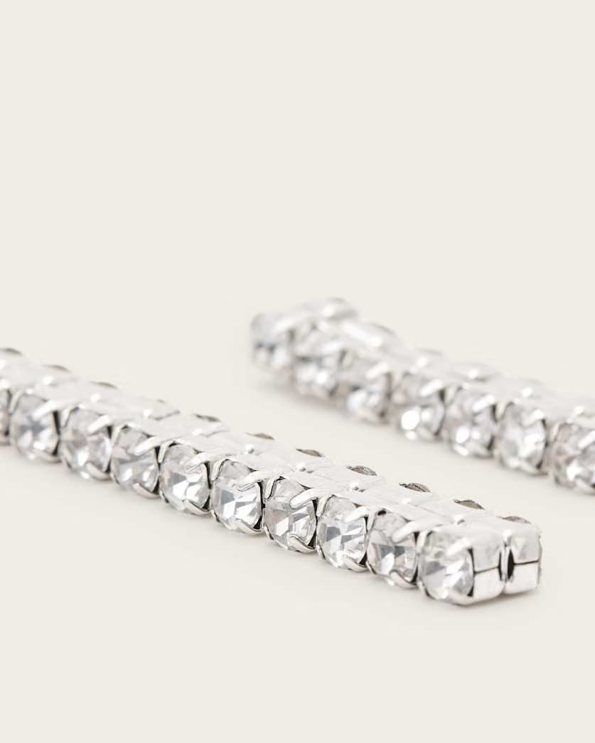 AllSaints Gia Crystal Drop Earrings Women's Warm Silver Women's