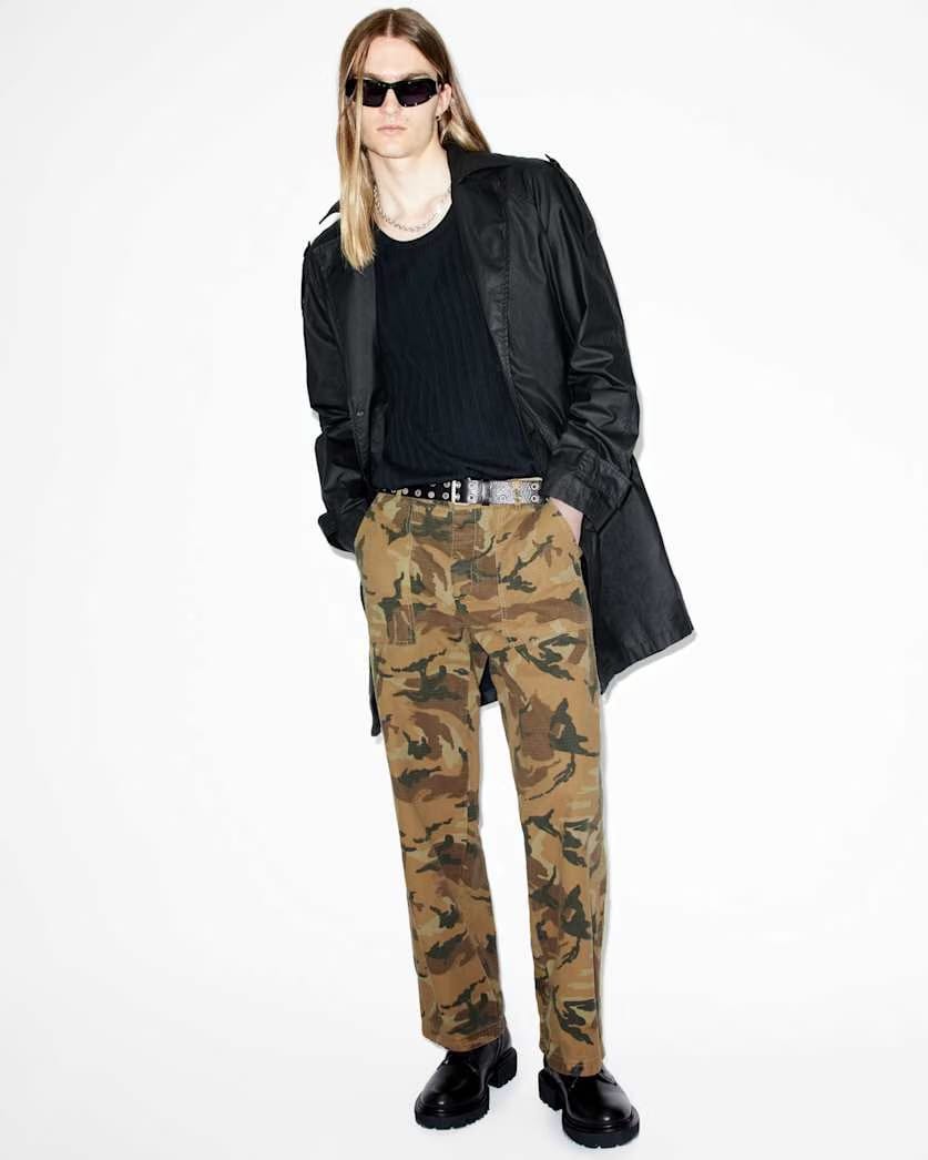AllSaints Gaspar Camouflage Relaxed Fit Pants Camo Brown