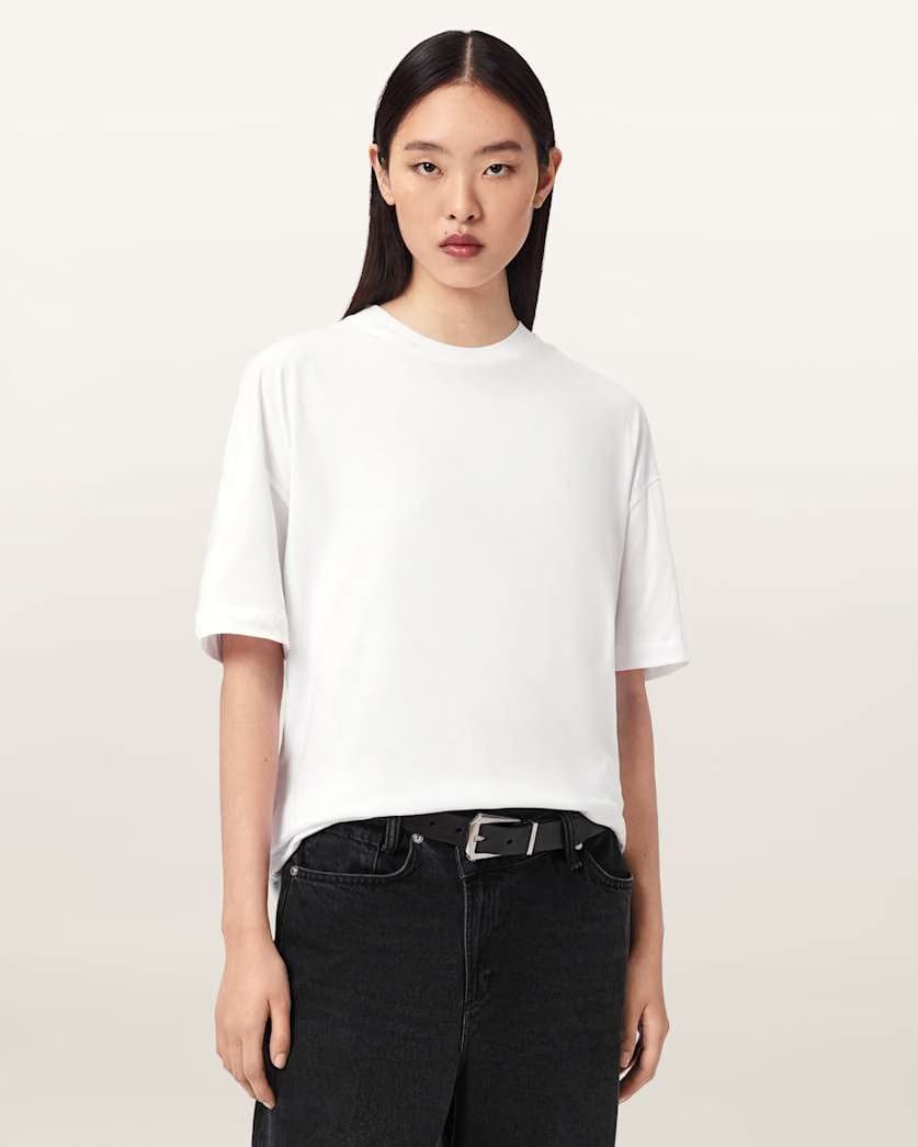 AllSaints Fuse Oversized Etta T Shirt Women's Optic White Women's