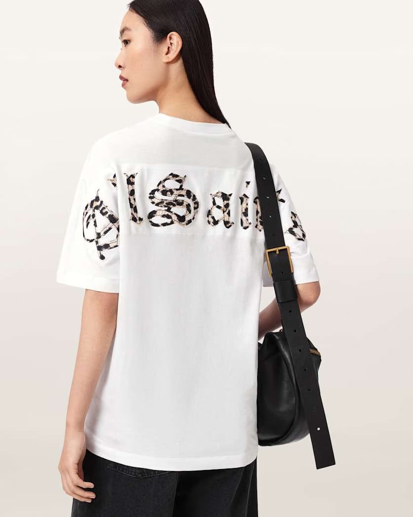 AllSaints Fuse Oversized Etta T Shirt Women's Optic White Women's