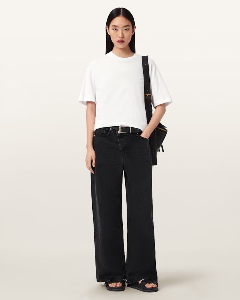 AllSaints Fuse Oversized Etta T Shirt Women's Optic White Women's