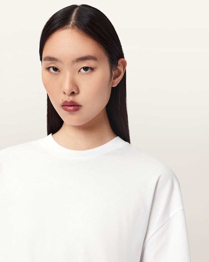 AllSaints Fuse Oversized Etta T Shirt Women's Optic White Women's