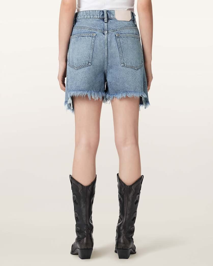AllSaints Frankie Studded Denim Shorts Women's Vintage Indigo Women's