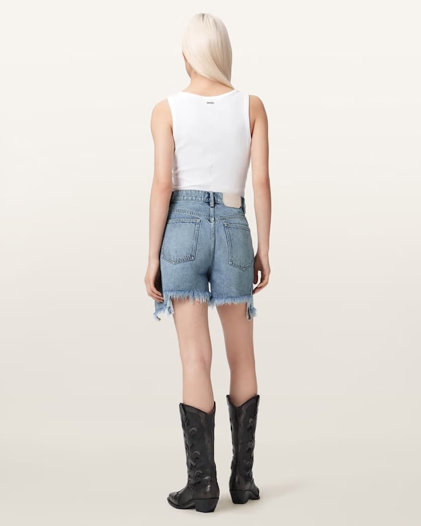AllSaints Frankie Studded Denim Shorts Women's Vintage Indigo Women's