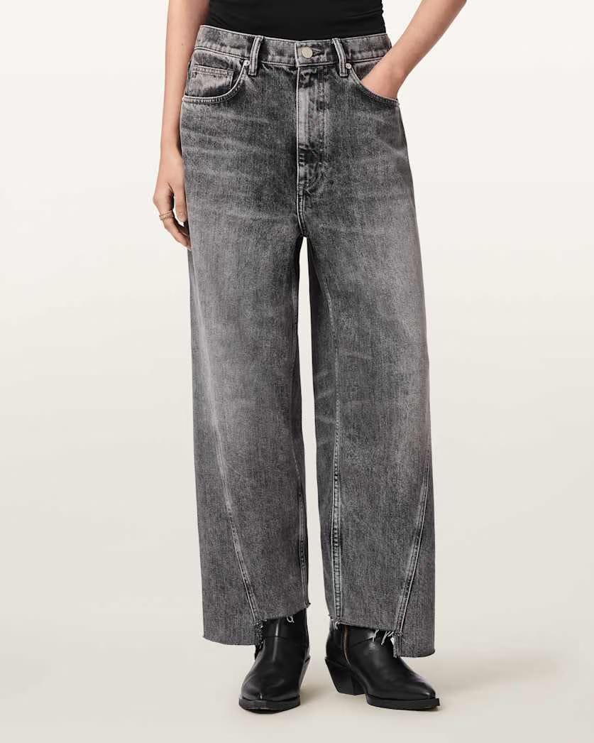 AllSaints Fox Loose Fit Denim Jeans Women's Vintage Black Women's