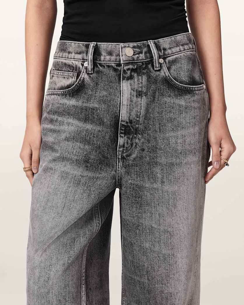 AllSaints Fox Loose Fit Denim Jeans Women's Vintage Black Women's