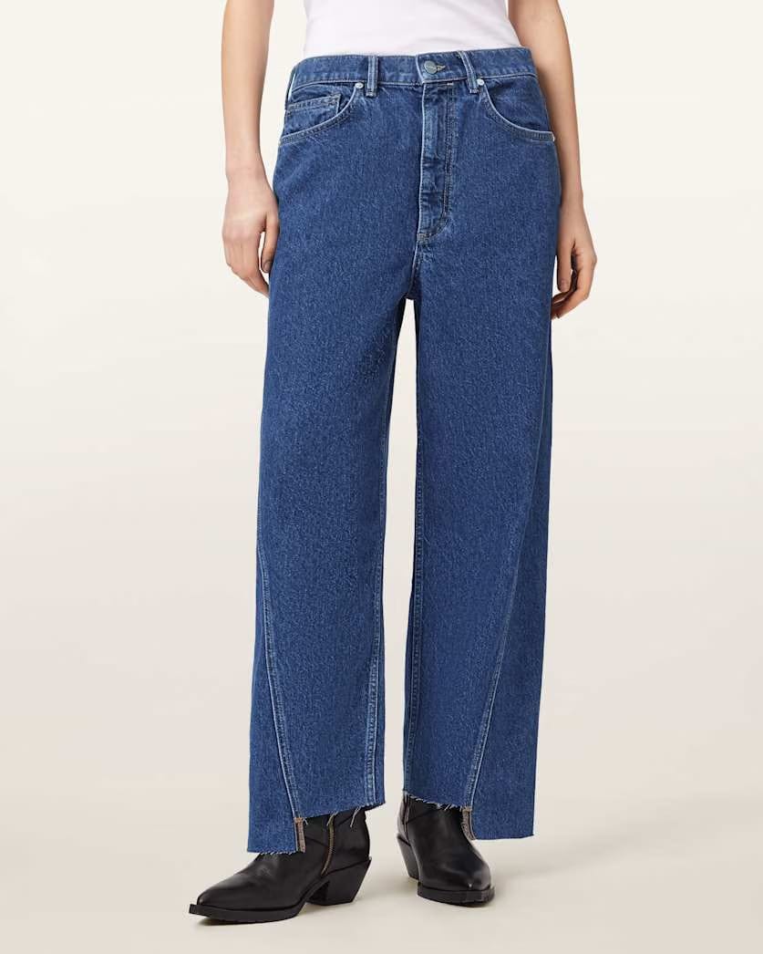 AllSaints Fox Loose Fit Denim Jeans Women's Dark Indigo Women's