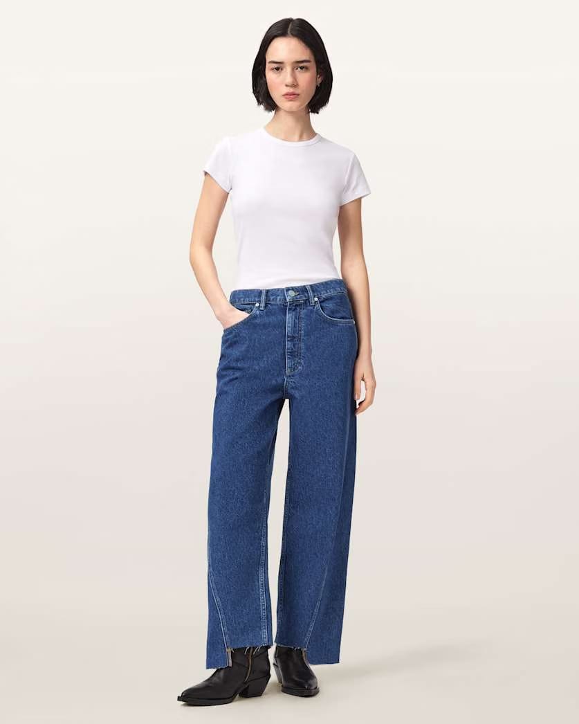AllSaints Fox Loose Fit Denim Jeans Women's Dark Indigo Women's