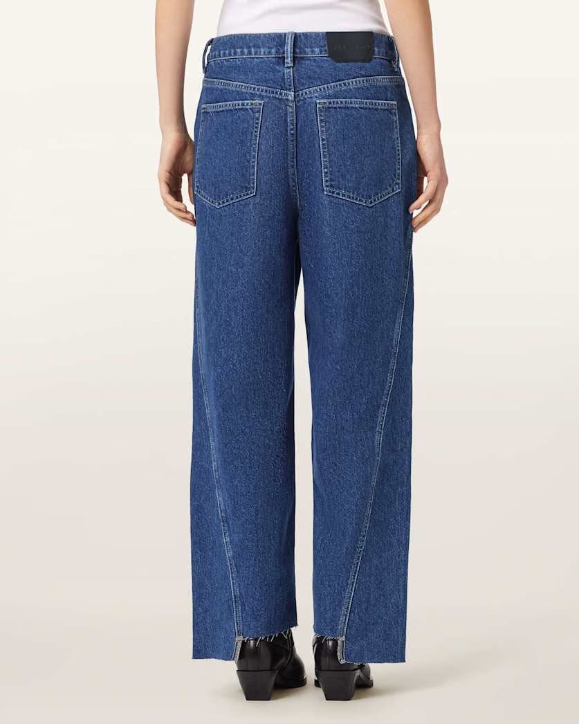 AllSaints Fox Loose Fit Denim Jeans Women's Dark Indigo Women's