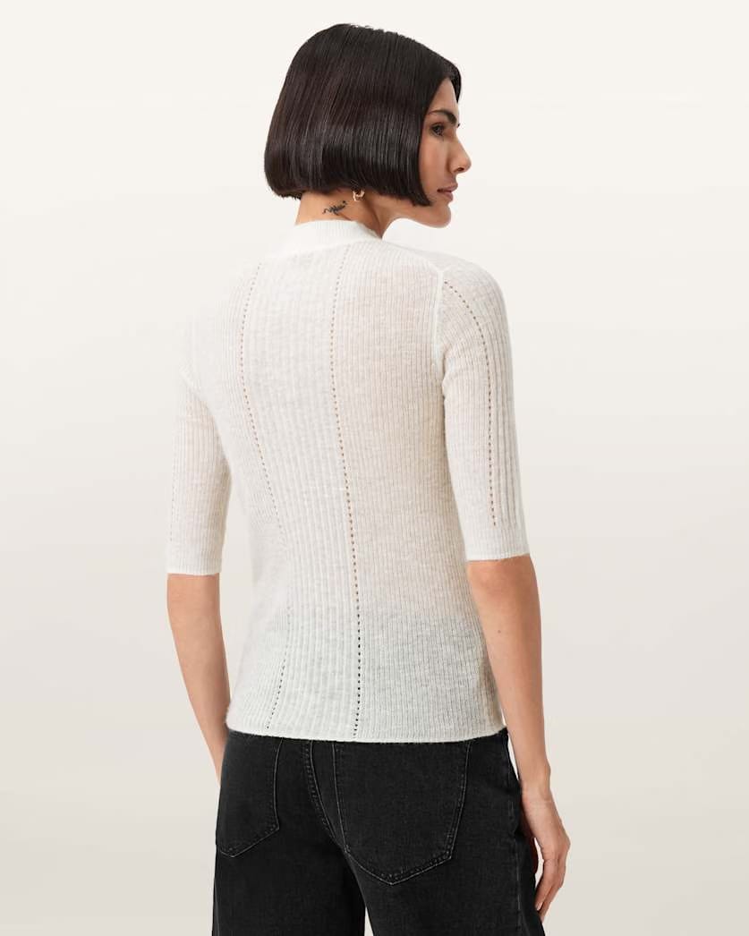 AllSaints Flippa Slim Fit Top Women's Antique White Women's
