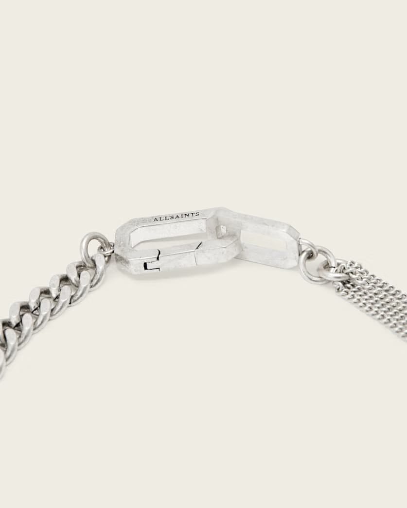AllSaints Fern Multi Chain Necklace Women's Warm Silver Women's