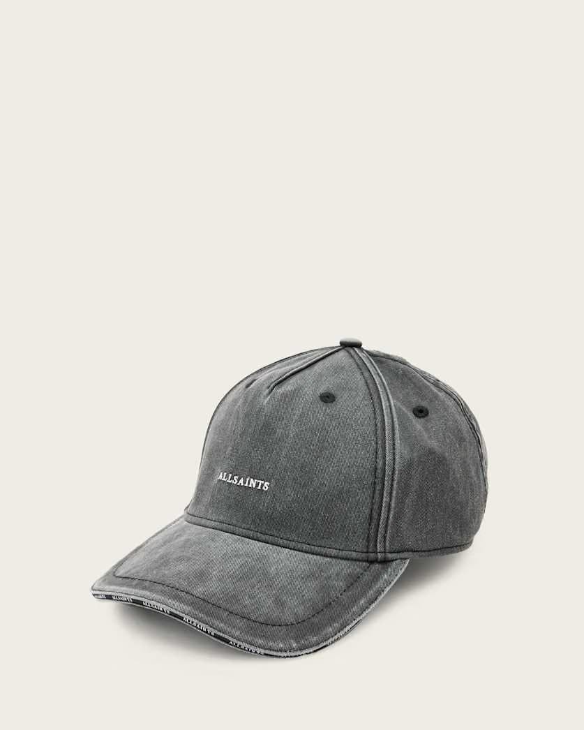 AllSaints Felix Embroidered Baseball Cap Women's Washed Black Women's