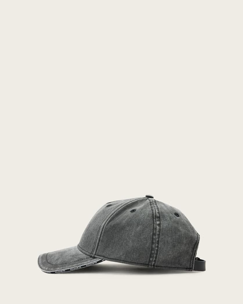 AllSaints Felix Embroidered Baseball Cap Women's Washed Black Women's