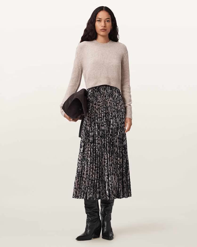 AllSaints Evia 2 In 1 Dress Women's Black/Fango Green Women's