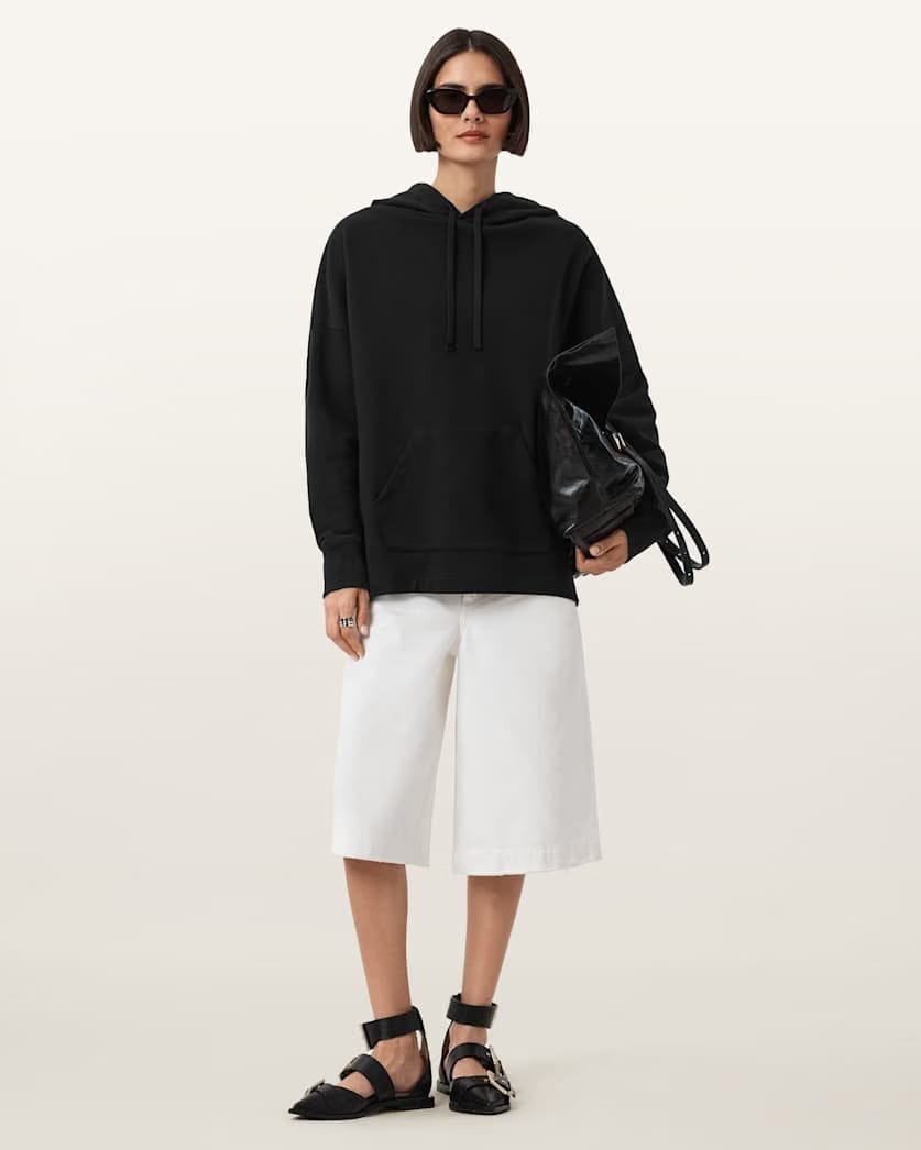 AllSaints Etti Scrunch Graphic Hoody Women's Black Women's