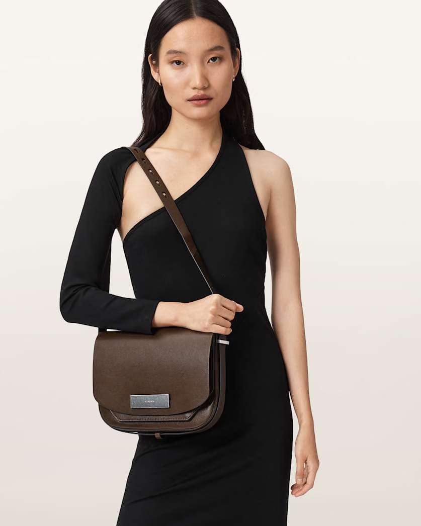 AllSaints Etta Leather Satchel Bag Women's Fango Brown Women's