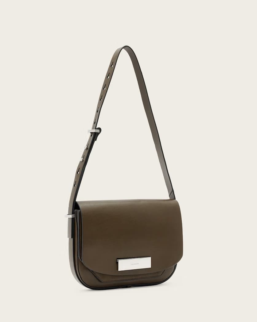 AllSaints Etta Leather Satchel Bag Women's Fango Brown Women's