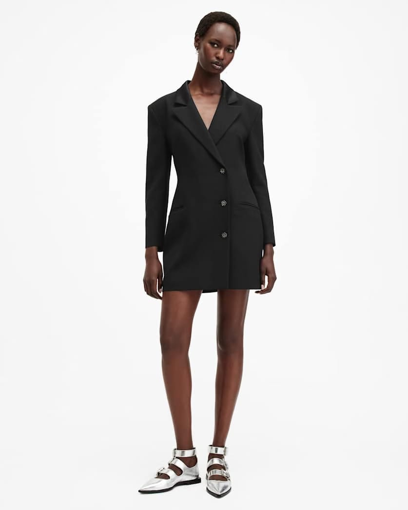 AllSaints Erykah Slim Fit Mini Blazer Dress Women's Black Women's