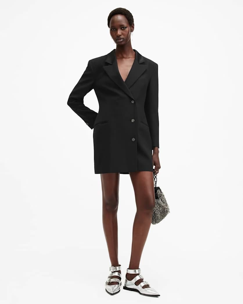 AllSaints Erykah Slim Fit Mini Blazer Dress Women's Black Women's