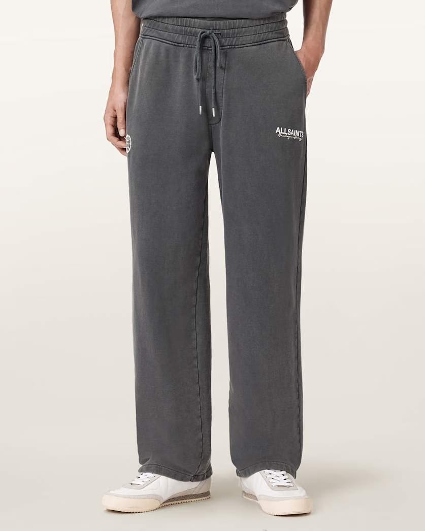 AllSaints Emblem Straight Leg Sweatpants Washed Black