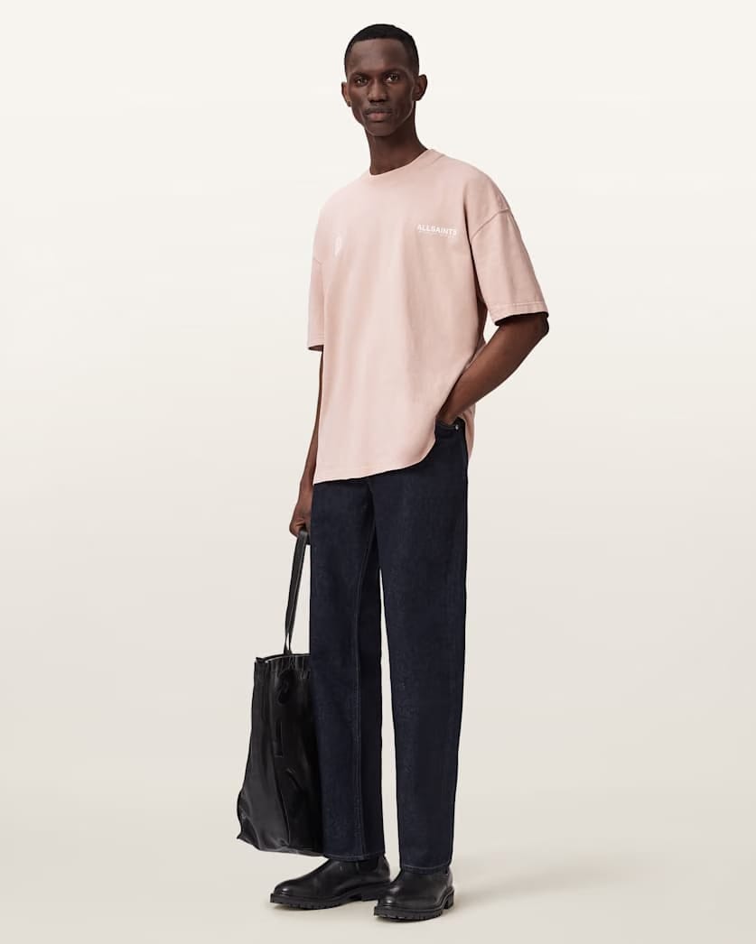 AllSaints Emblem Short Sleeve Cotton T-Shirt Sunbaked Pink