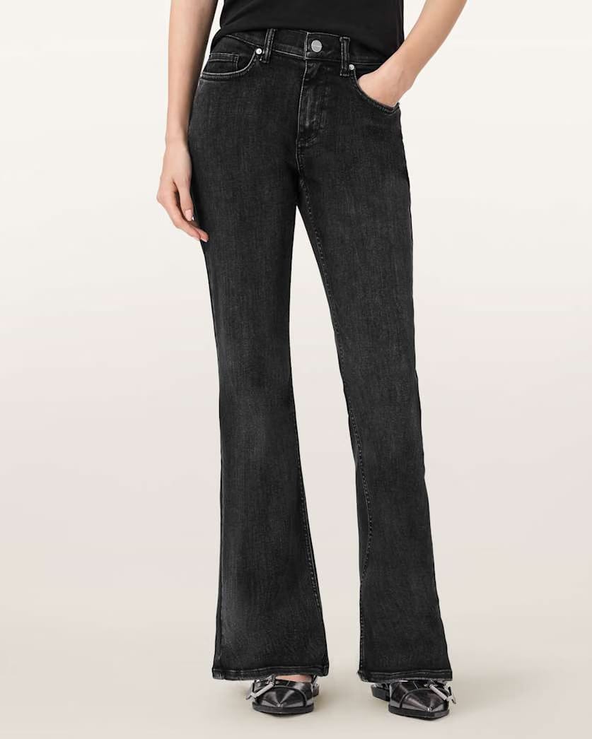 AllSaints Ember Stretch Denim Jeans Women's Washed Black Women's