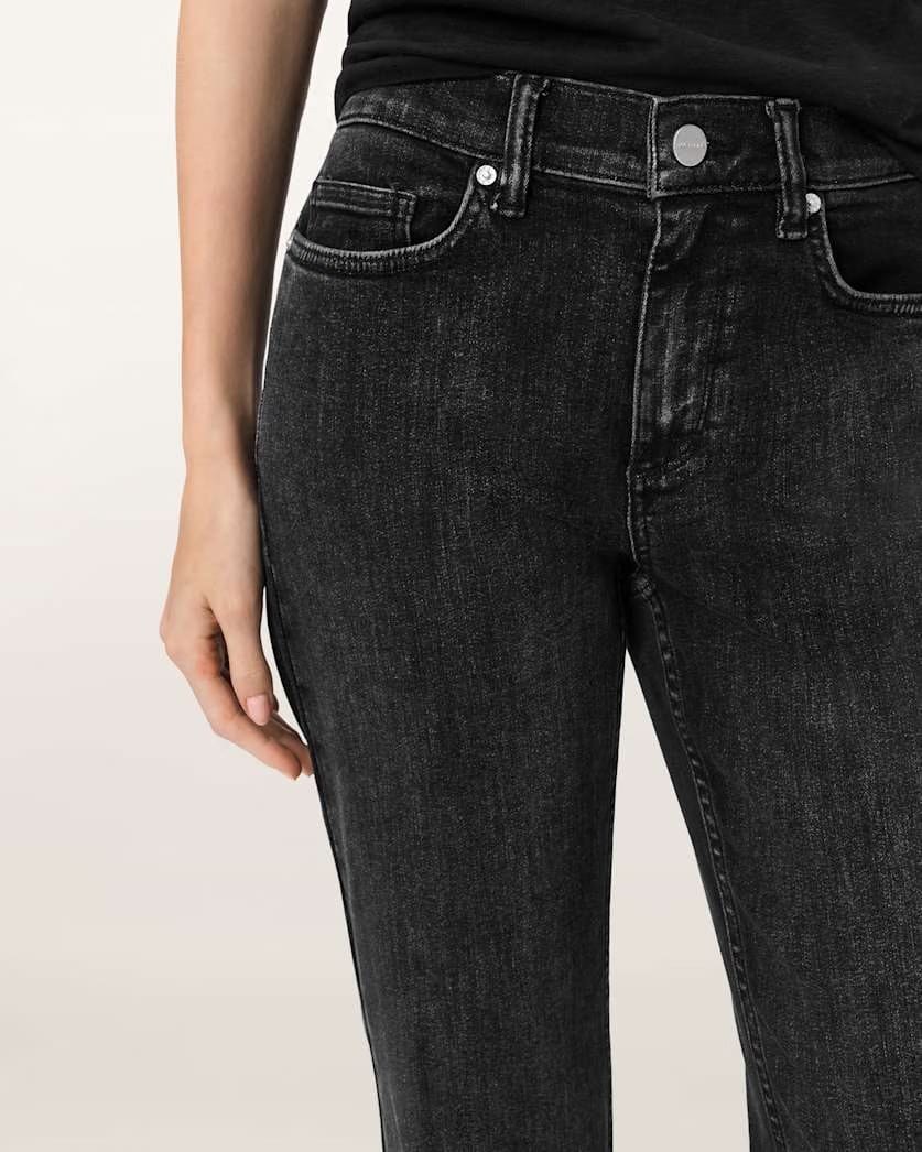 AllSaints Ember Stretch Denim Jeans Women's Washed Black Women's
