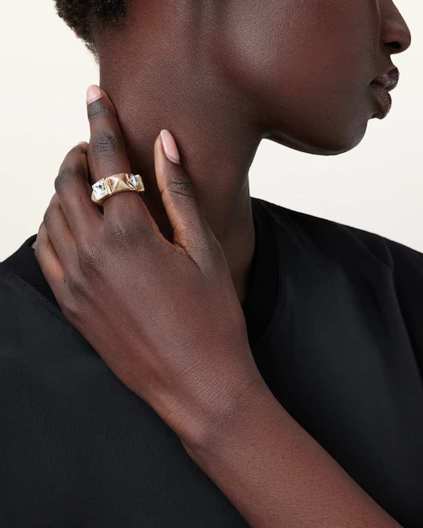 AllSaints Elora Embellished Ring Women's Warm Brass Women's